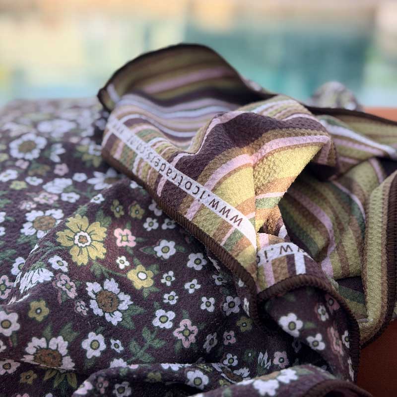 ICO Traders Sandfree Beach Towel - Licorice Stripe